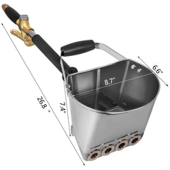 4 Jet 3Hp Stucco Sprayer Plaster Sprayer Cement Mortar Spray Gun Hopper Wall Paint Spray Gun Wall Painting Concrete Tool Manual Sprayer for Painting Wall or Ceilings