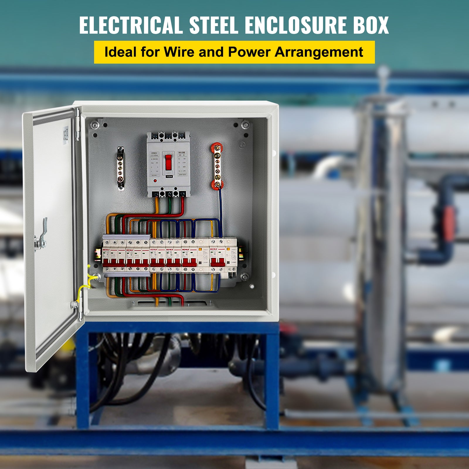 NEMA Steel Enclosure, 8 x 8 x 6'' NEMA 4X Steel Electrical Box, IP66 Waterproof & Dustproof, Outdoor / Indoor Electrical Junction Box