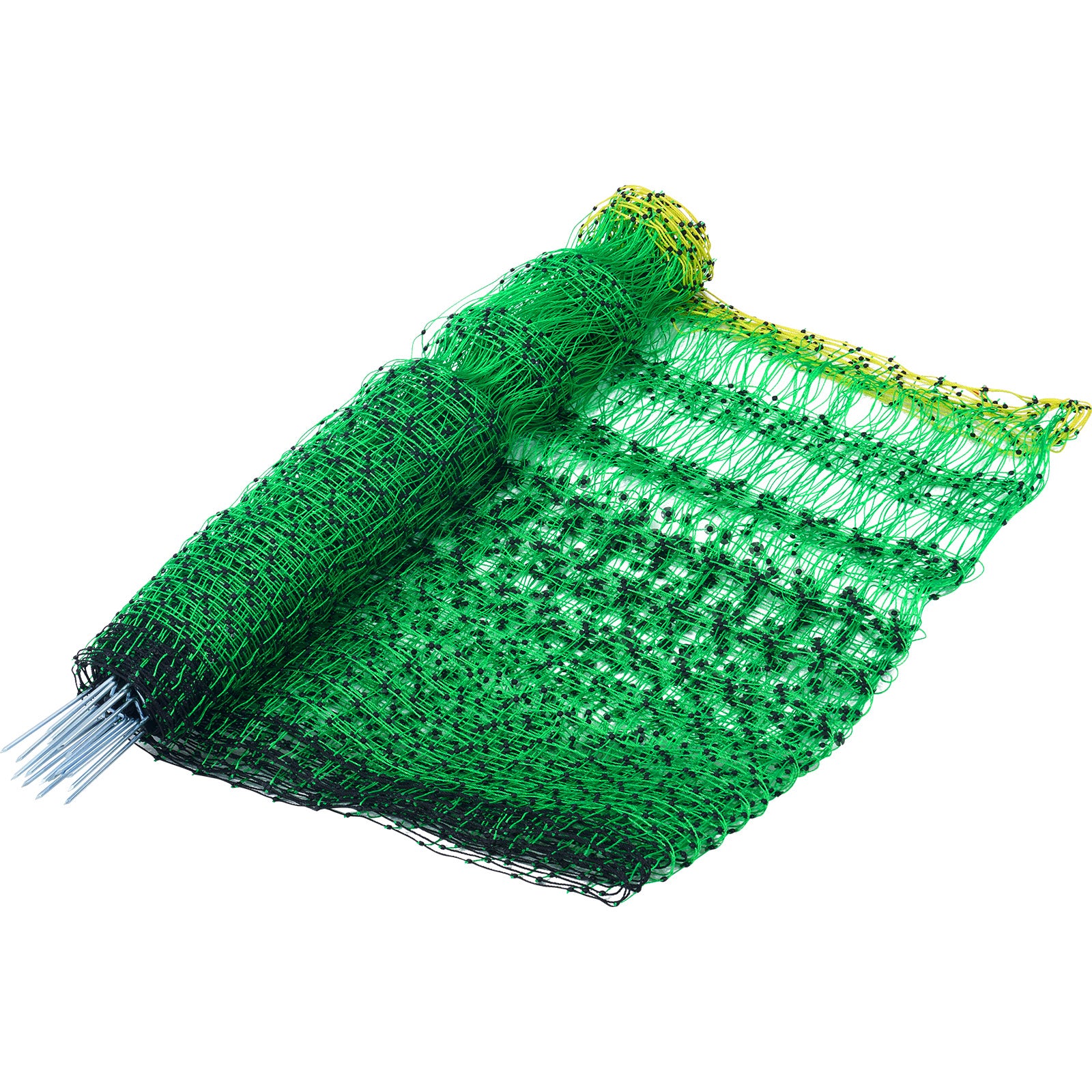 Electric Fence Netting, 48" H x 168' L, PE Net Fencing Kit with Posts & Double-Spiked Stakes, Utility Portable Mesh for Chickens, Ducks, Geese, Rabbits, Used in Backyards, Farms, and Ranches