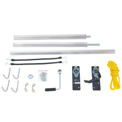 Hand Crank Tarp Roller Kit, 64" to 104" Wide, Aluminum Alloy, Manual Cab Level Dump Truck Tarp Roller with 7" Sponge-Wrapped Handle, Perfect for Dump Trucks, Trailers, Trash Haulers (No Tarp)