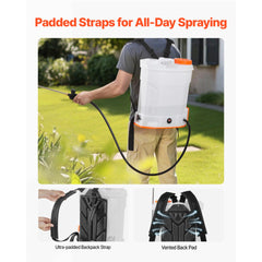 3.2 Gallon Battery Powered Backpack Sprayer 0-90 PSI 2H Runtime for Yard Lawn