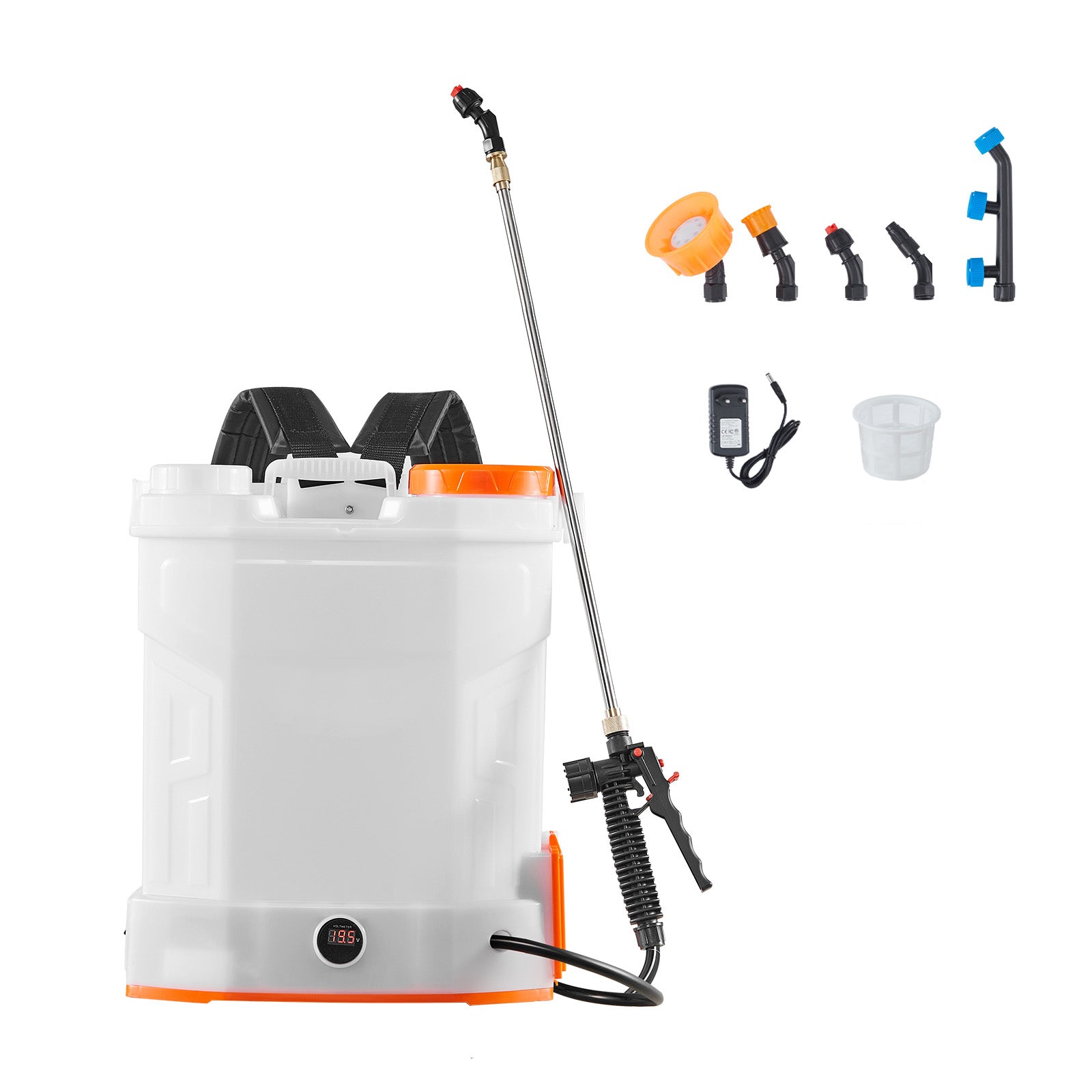 3.2 Gallon Battery Powered Backpack Sprayer 0-90 PSI 2H Runtime for Yard Lawn