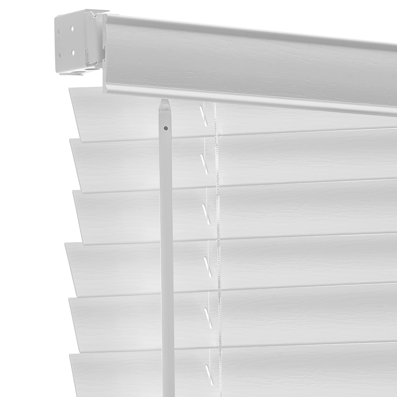 Faux Wood Blinds 2" Slat 34.5" W x 60" H Cordless Window Blinds and Shades White