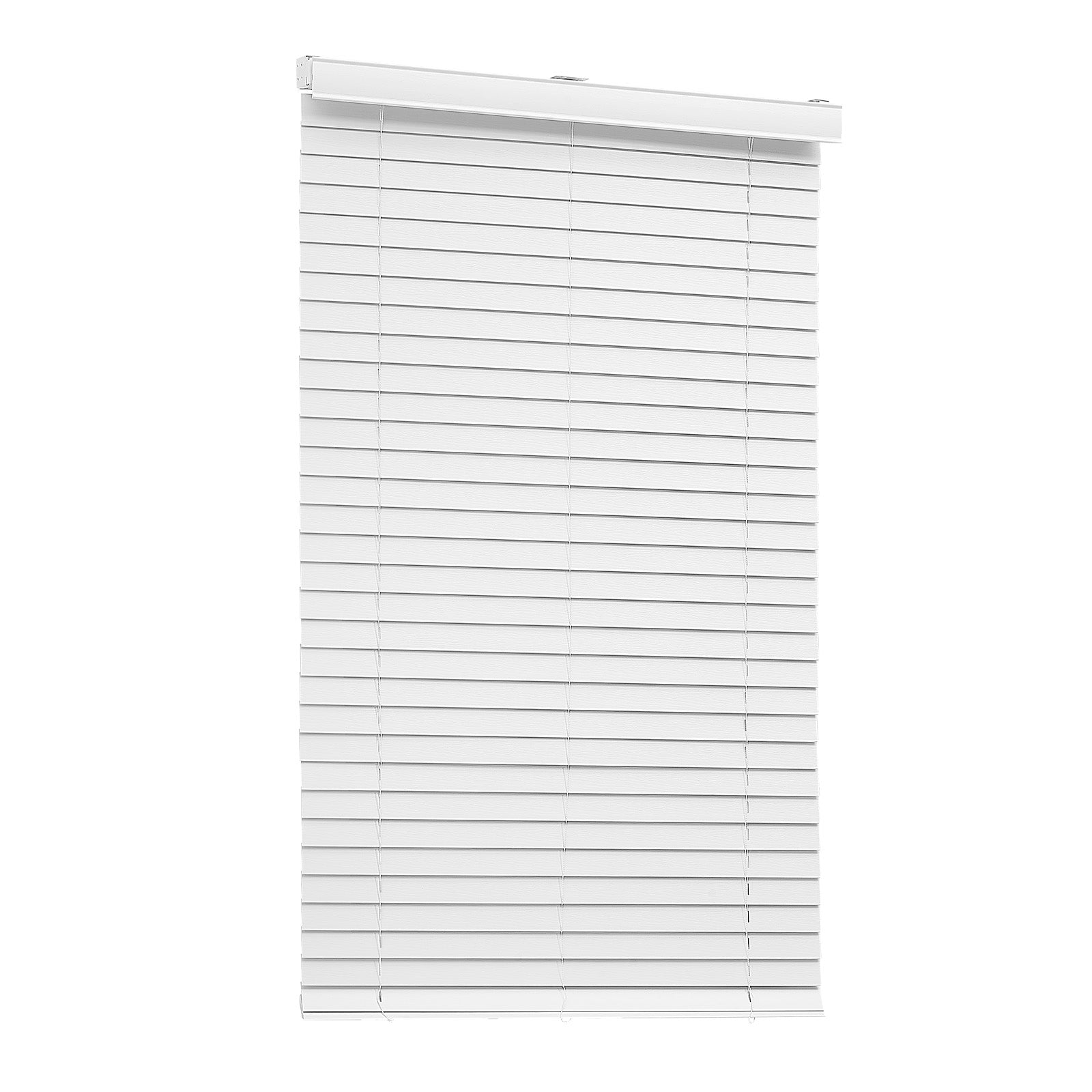 Faux Wood Blinds 2" Slat 34.5" W x 60" H Cordless Window Blinds and Shades White