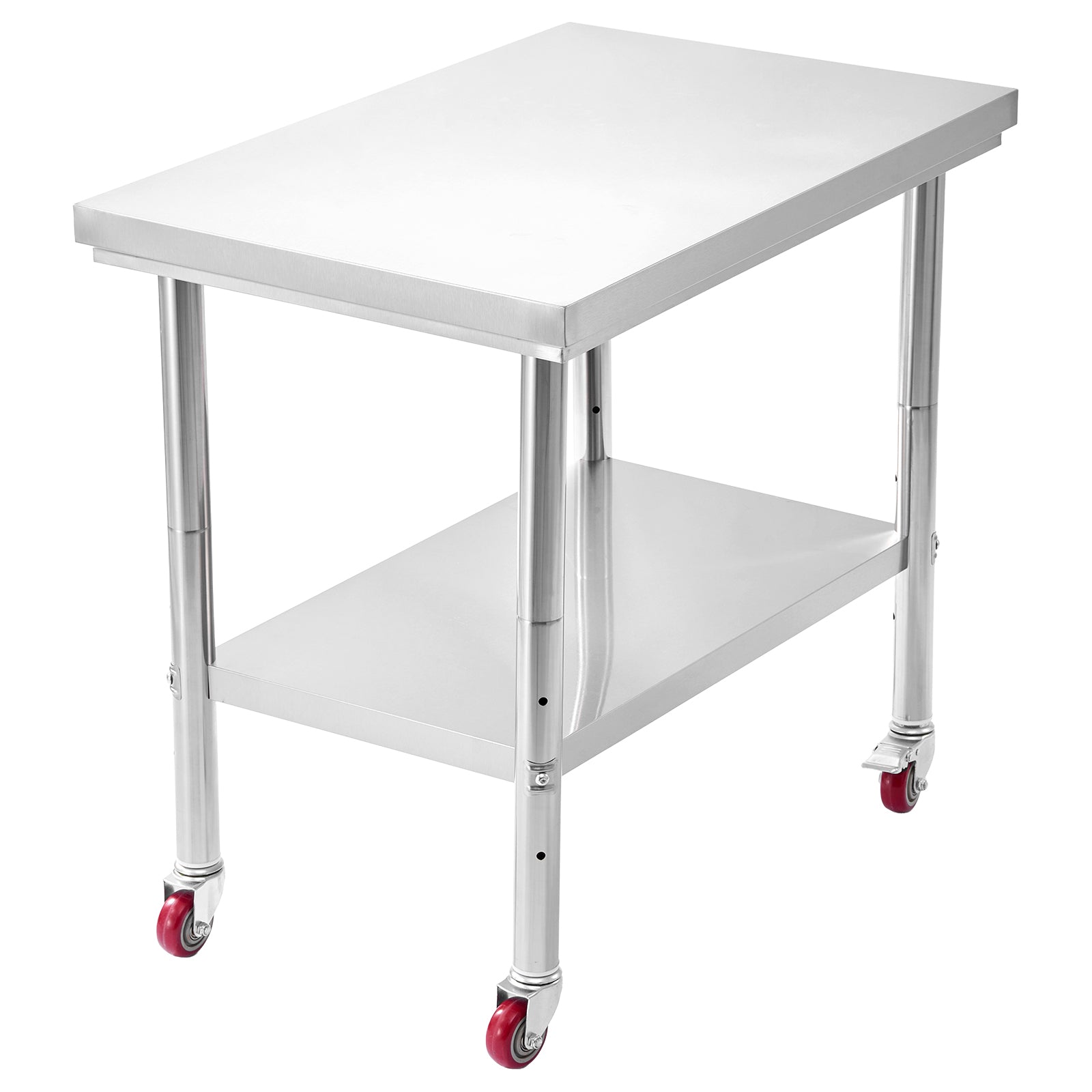 Stainless Steel Table, 24 x 35.4 Inches Food Prep Worktable with Wheels, Kitchen Prep Table with Adjustable Undershelf Workstations for Commercial Kitchen, Restaurant, Hotel and Garage, Outdoor