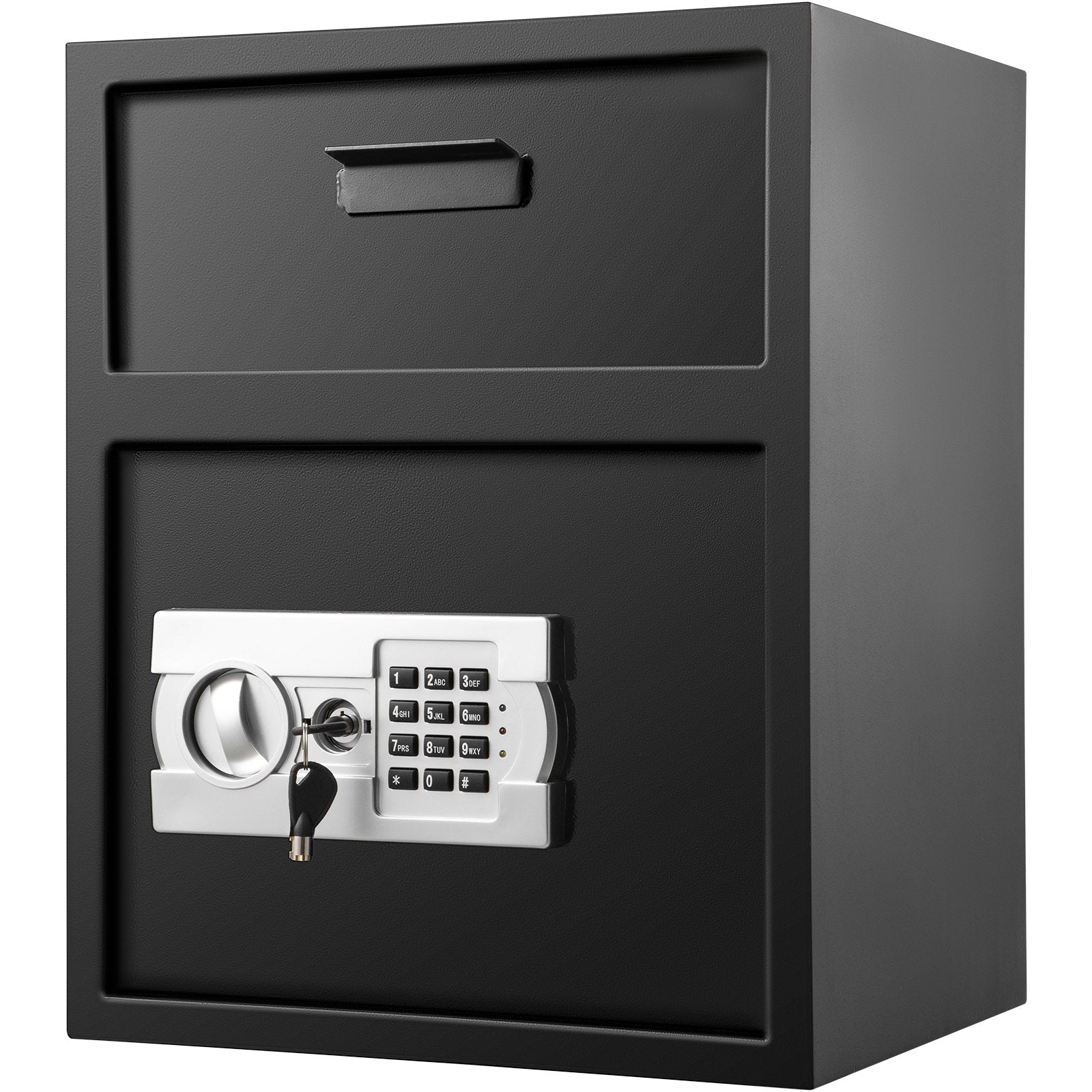 Digital Depository Safe 1.7 Cubic Feet Made of Carbon Steel Electronic Code Lock Depository Safe with Deposit Slot with Two Emergency Keys Depository Box for Home Hotel Restaurant and Office