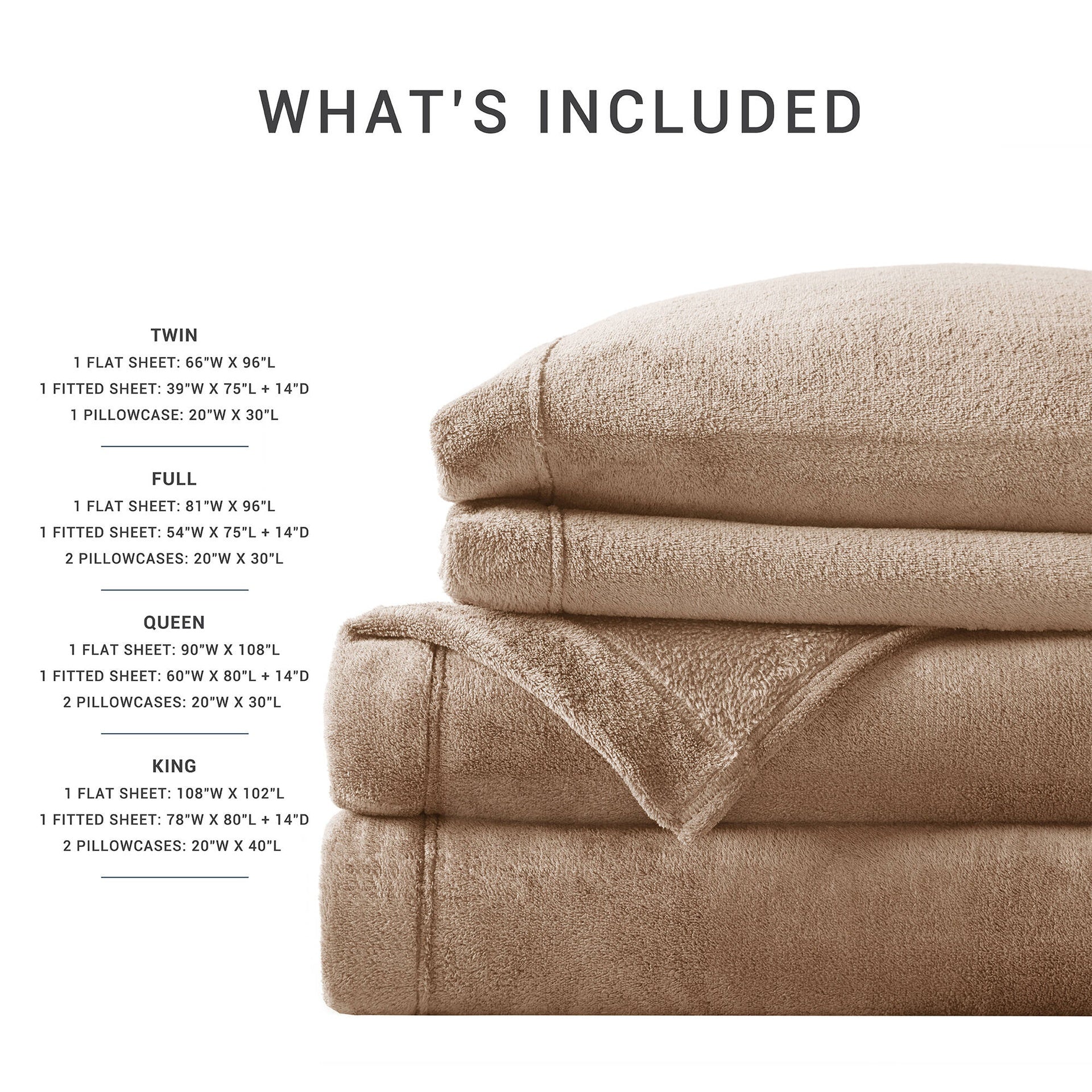 4 PCS Queen Micro Plush Sheet Set Taupe