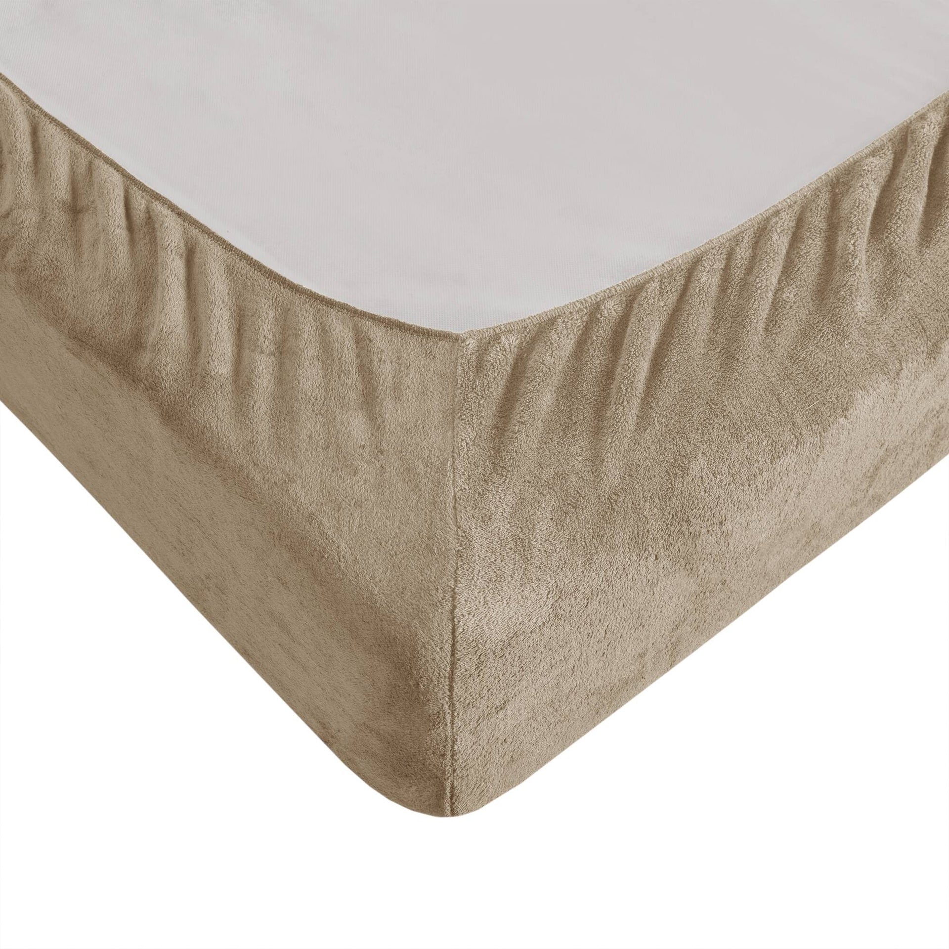 4 PCS Queen Micro Plush Sheet Set Taupe