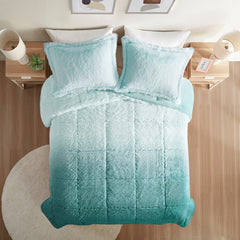 Twin/Twin XL Ombre Shaggy Long Fur Comforter Mini Set