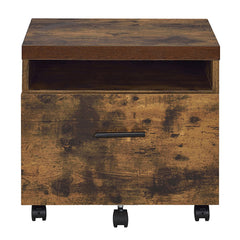 Weathered Oak and Black 1-Drawer File Cabinet