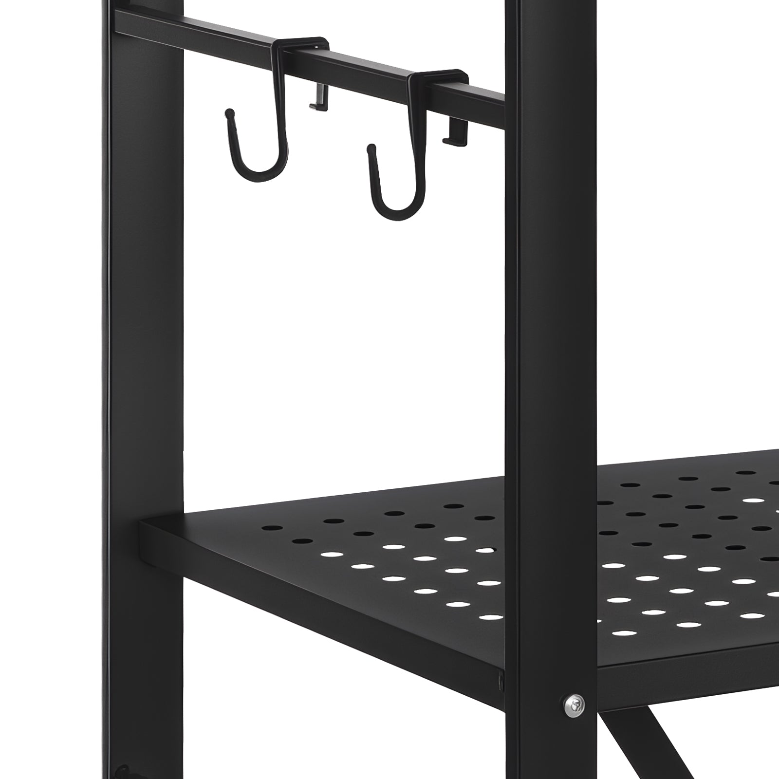 3-Tier Foldable Storage Shelf with Wheels 28 x 13 x 36-inch Metal Shelving