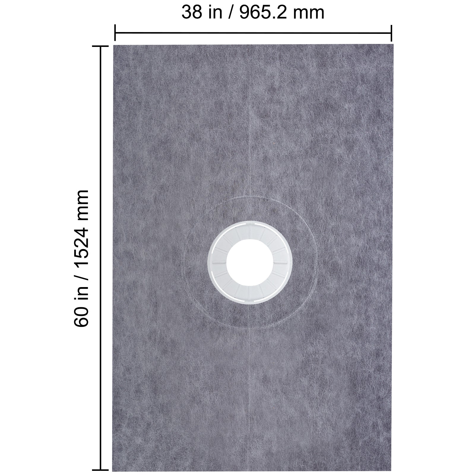 Shower Curb Kit, 38"x60" Watertight Shower Curb Overlay with 4" PVC Central Bonding Flange, 4" Stainless Steel Grate, 2 Cuttable Shower Curb and Trowel, Shower Pan Slope Sticks Fit for Bathroom