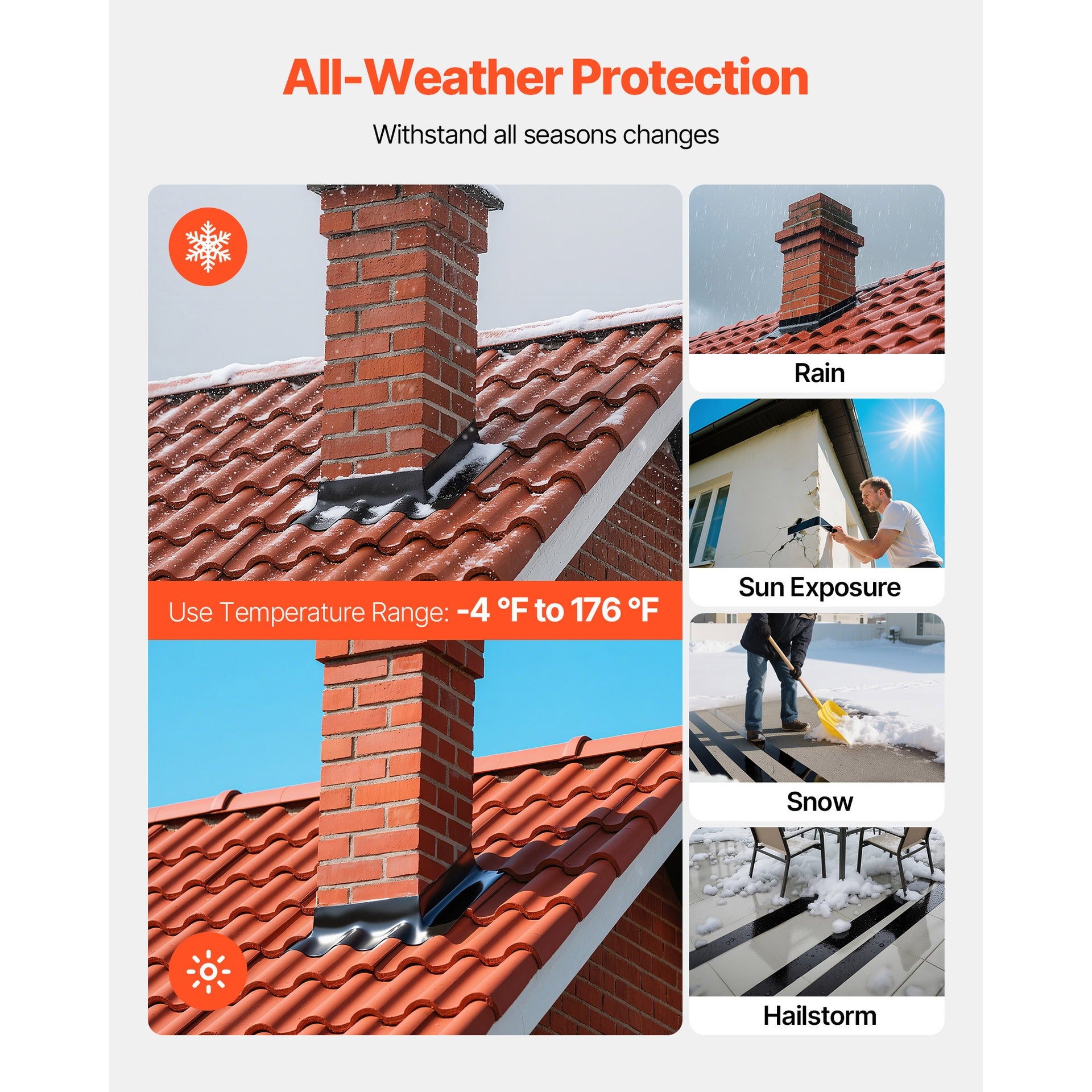 Waterproof Patch and Seal Tape, 4 inch x 10 ft, Pack of 2, Weather-Resistant Waterproof Tape for Leaks and Repairs, Peel and Stick Easy Indoor and Outdoor Use for Roof, Wall, and Pipe, Black
