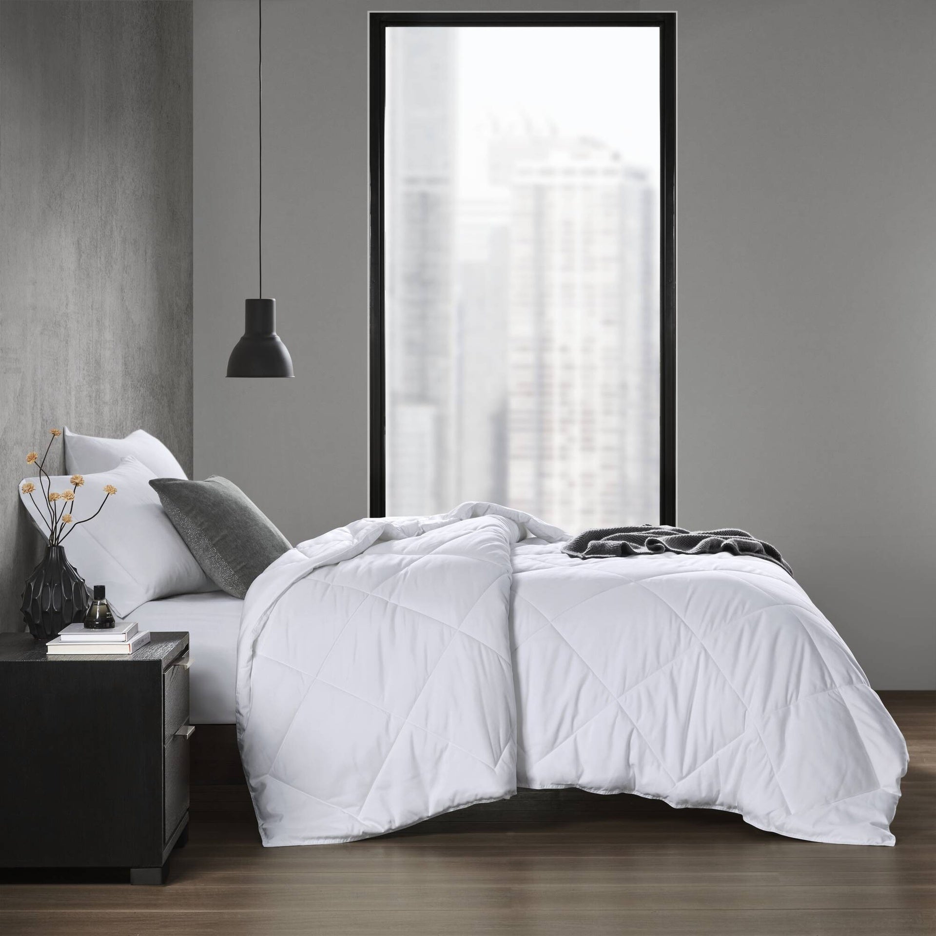 Oversized Down Alternative Comforter White King/Cal King