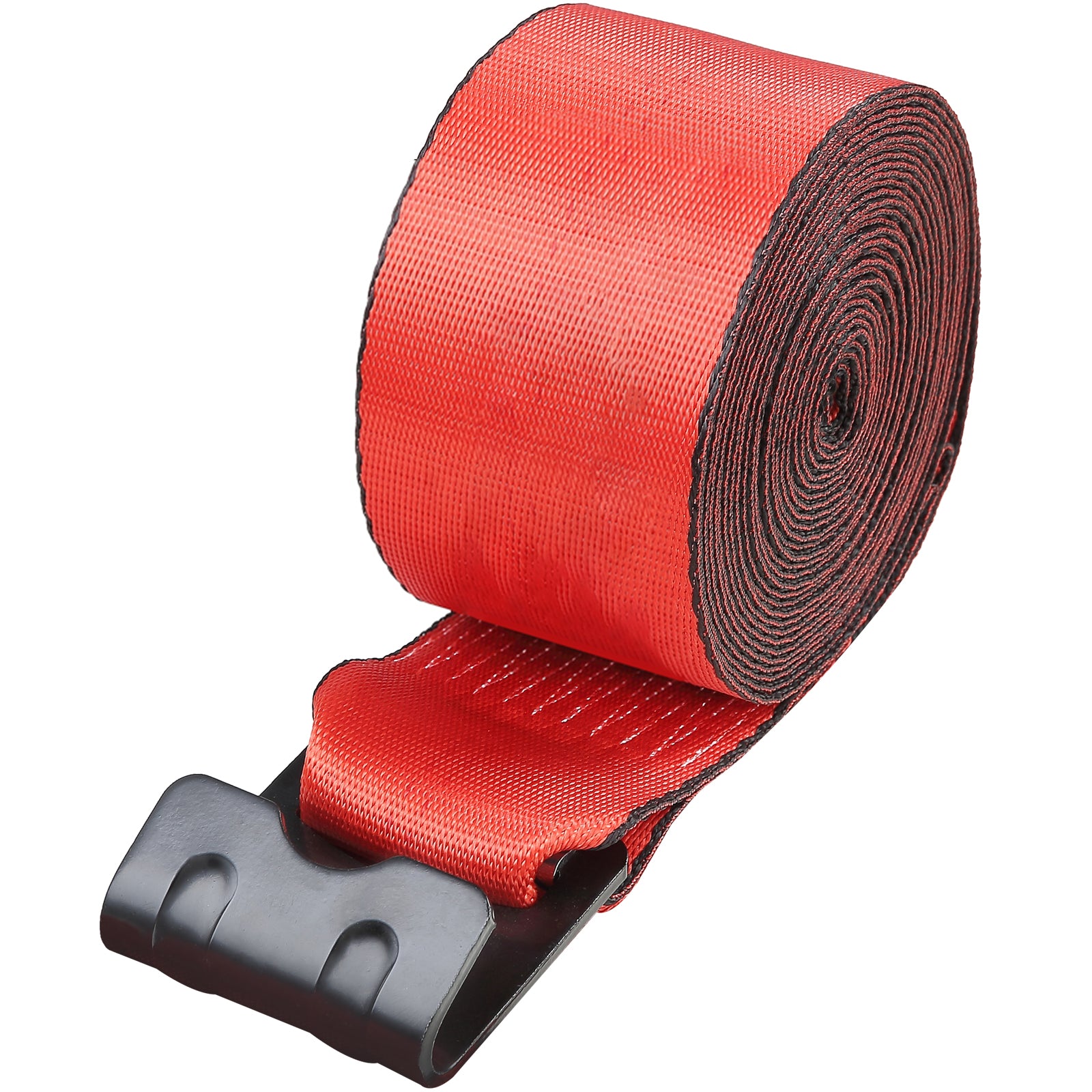 Winch Straps, 4" x 30', 6000 lbs Load Capacity, 18000 lbs Breaking Strength, Truck Straps with Flat Hook, Flatbed Tie Downs Cargo Control for Trailers, Farms, Rescues, Tree Saver, Red (10 Pack)