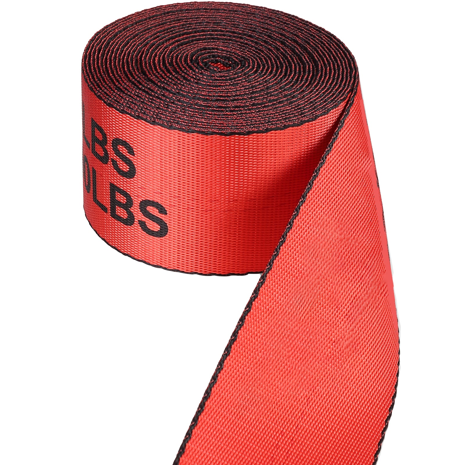 Winch Straps, 4" x 30', 6000 lbs Load Capacity, 18000 lbs Breaking Strength, Truck Straps with Flat Hook, Flatbed Tie Downs Cargo Control for Trailers, Farms, Rescues, Tree Saver, Red (10 Pack)
