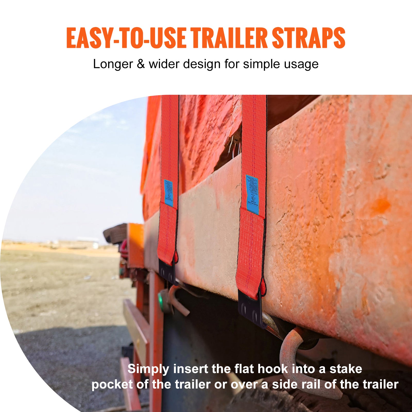 Winch Straps, 4" x 30', 6000 lbs Load Capacity, 18000 lbs Breaking Strength, Truck Straps with Flat Hook, Flatbed Tie Downs Cargo Control for Trailers, Farms, Rescues, Tree Saver, Red (10 Pack)