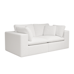 78.8*39.4"Modular sectional sofa seat,Upholstered compressed couch for living room,Bedroom,Apartment,No assembly required,2PC free combination,Plush corduroy fabric,WHITE