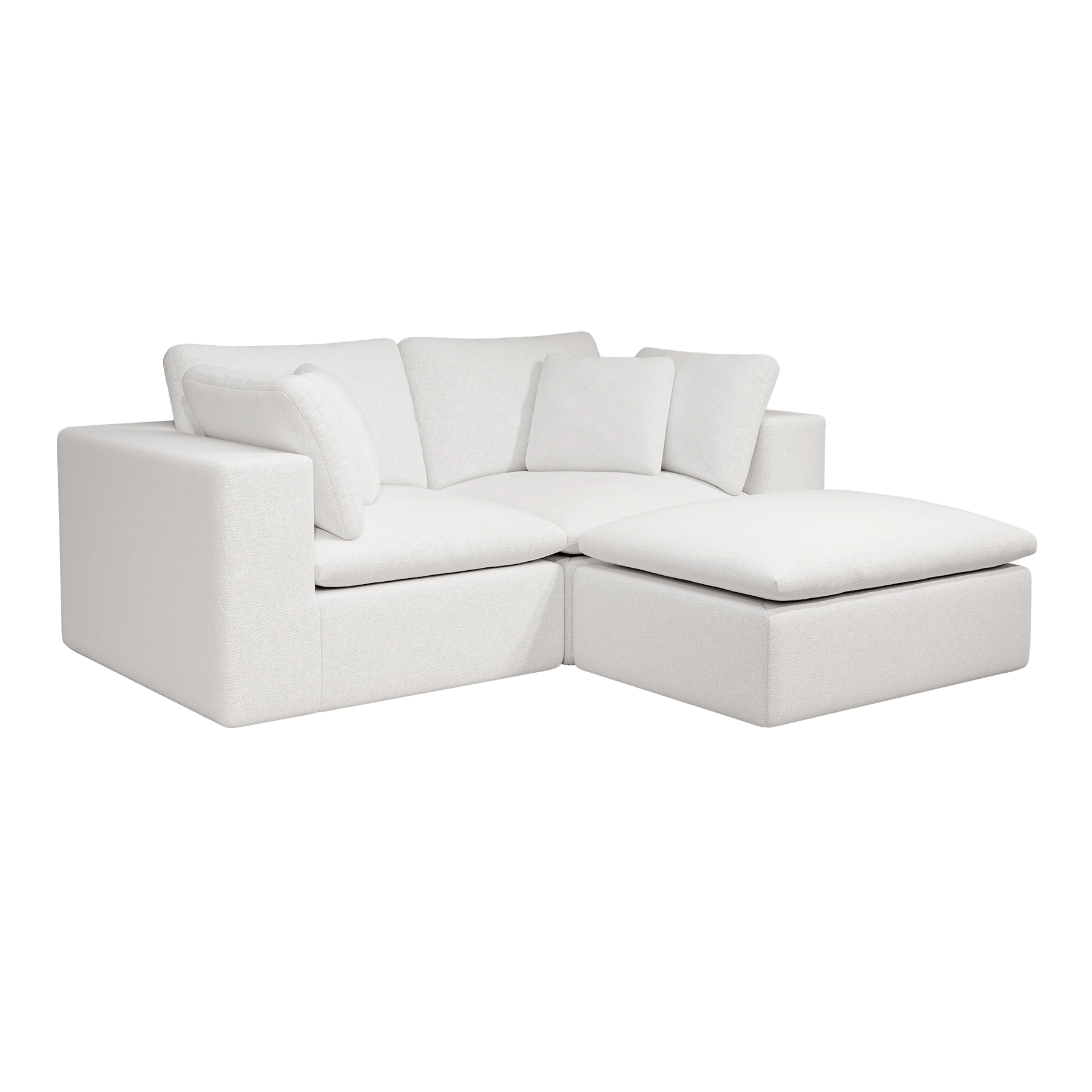 78.8*68.9"Modular sectional sofa seat,Upholstered compressed couch for living room,Bedroom,Apartment,No assembly required,3PC free combination,Plush corduroy fabric,WHITE