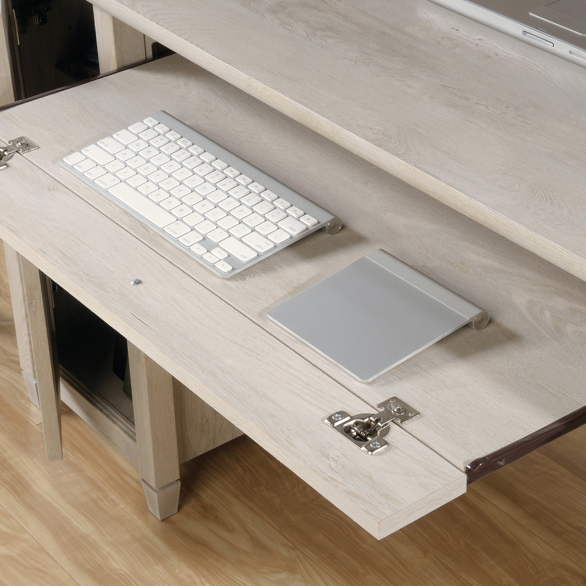 Coastal Computer Desk with Slide-Out Keyboard Tray, Gray finish