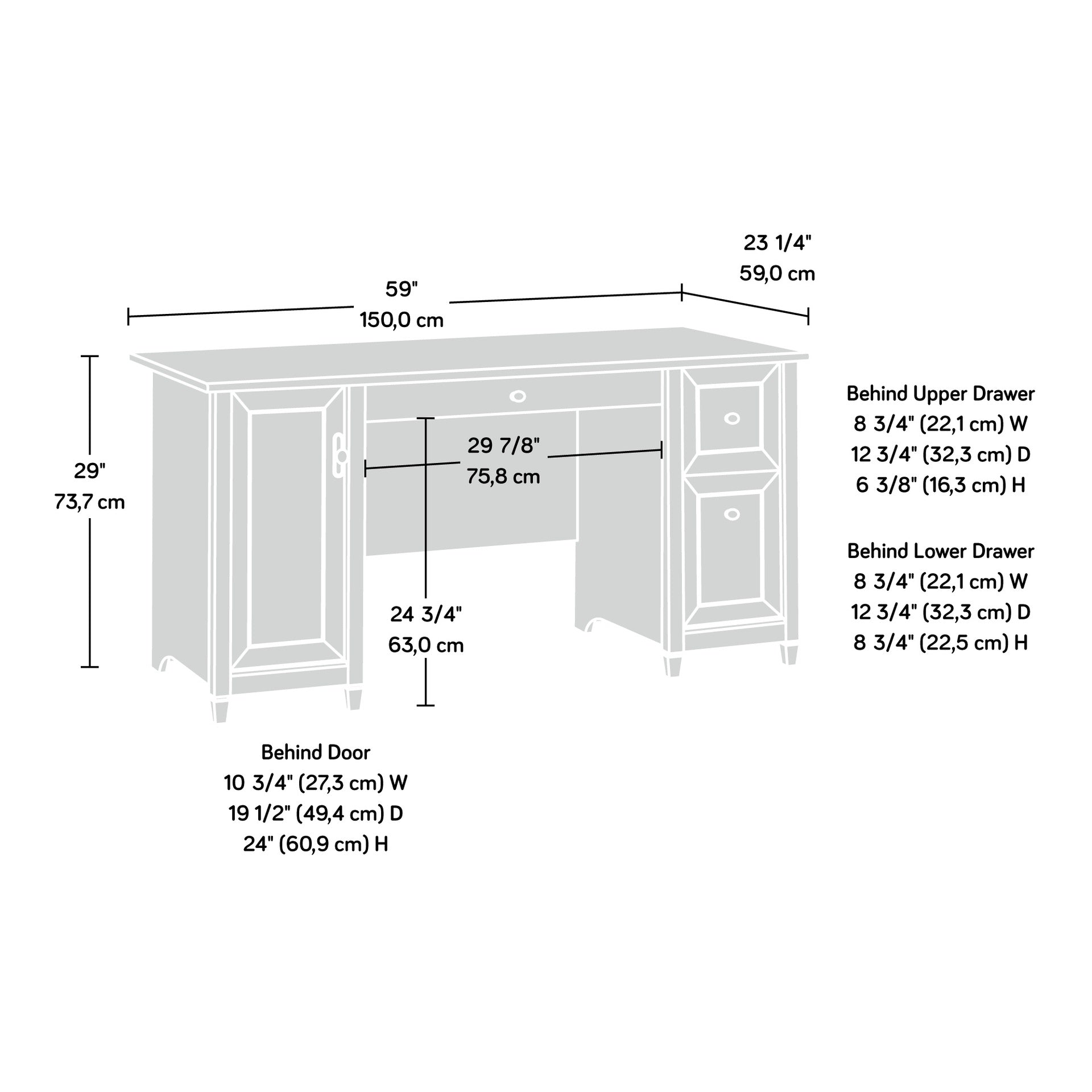 Coastal Computer Desk with Slide-Out Keyboard Tray, Gray finish