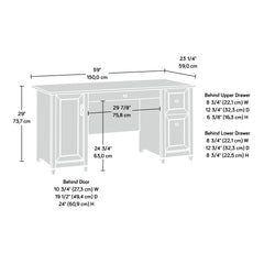 Coastal Computer Desk with Slide-Out Keyboard Tray, Gray finish