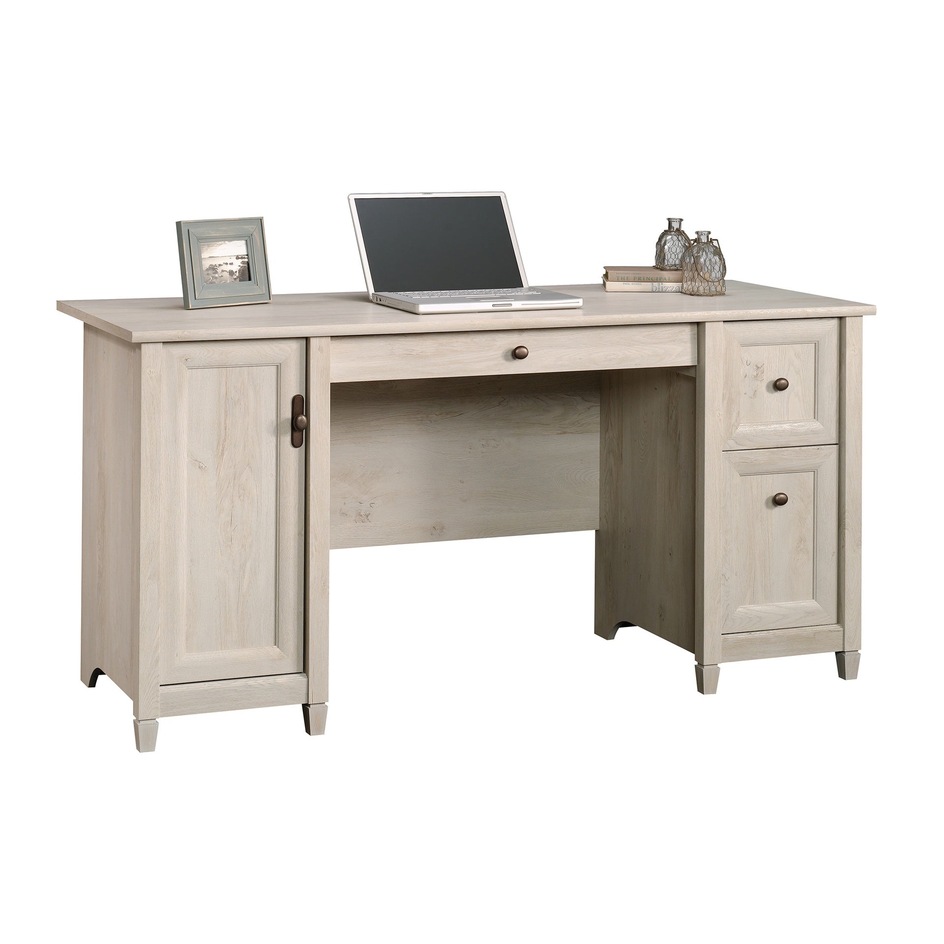 Coastal Computer Desk with Slide-Out Keyboard Tray, Gray finish