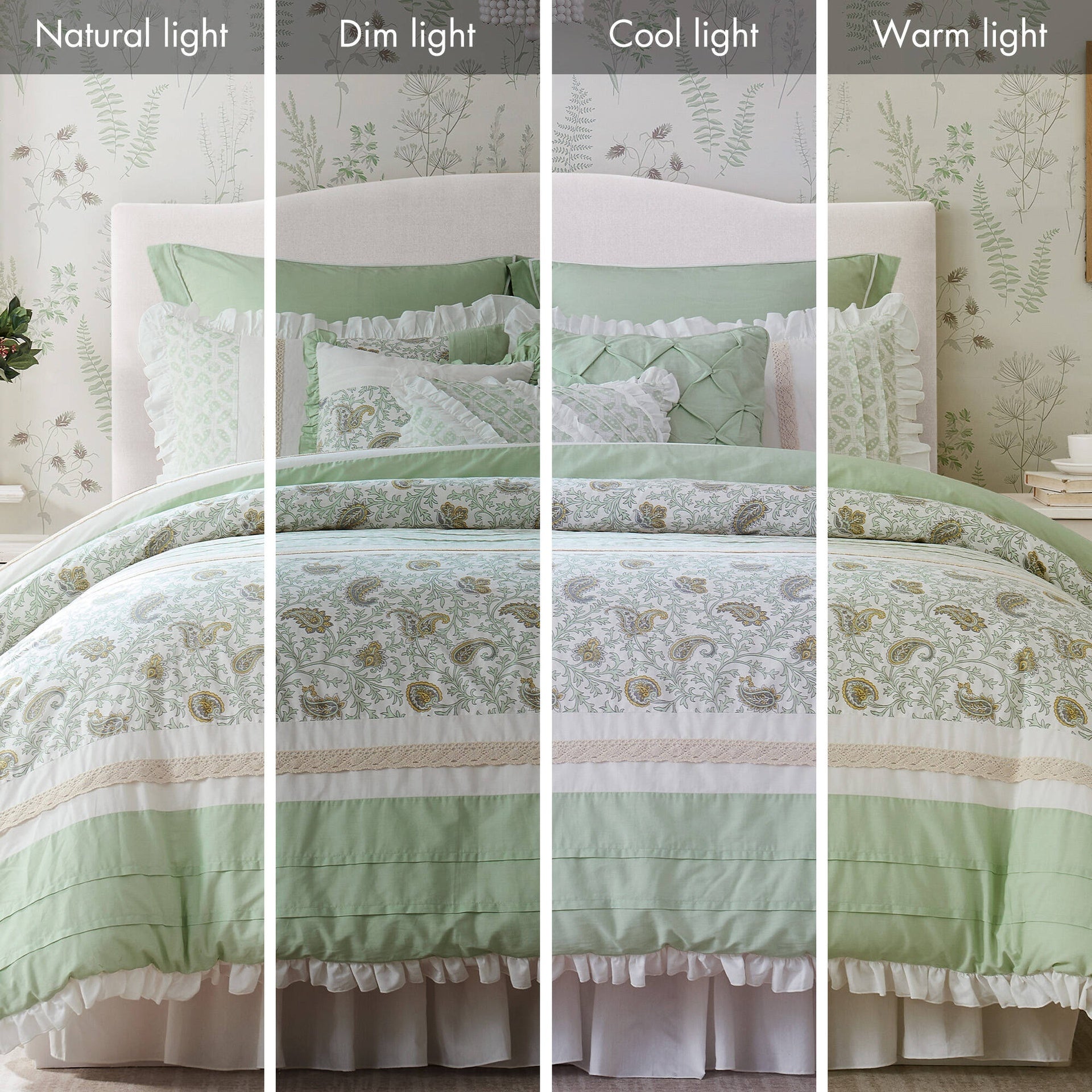 9 Piece Cotton Percale Comforter Set Cal King