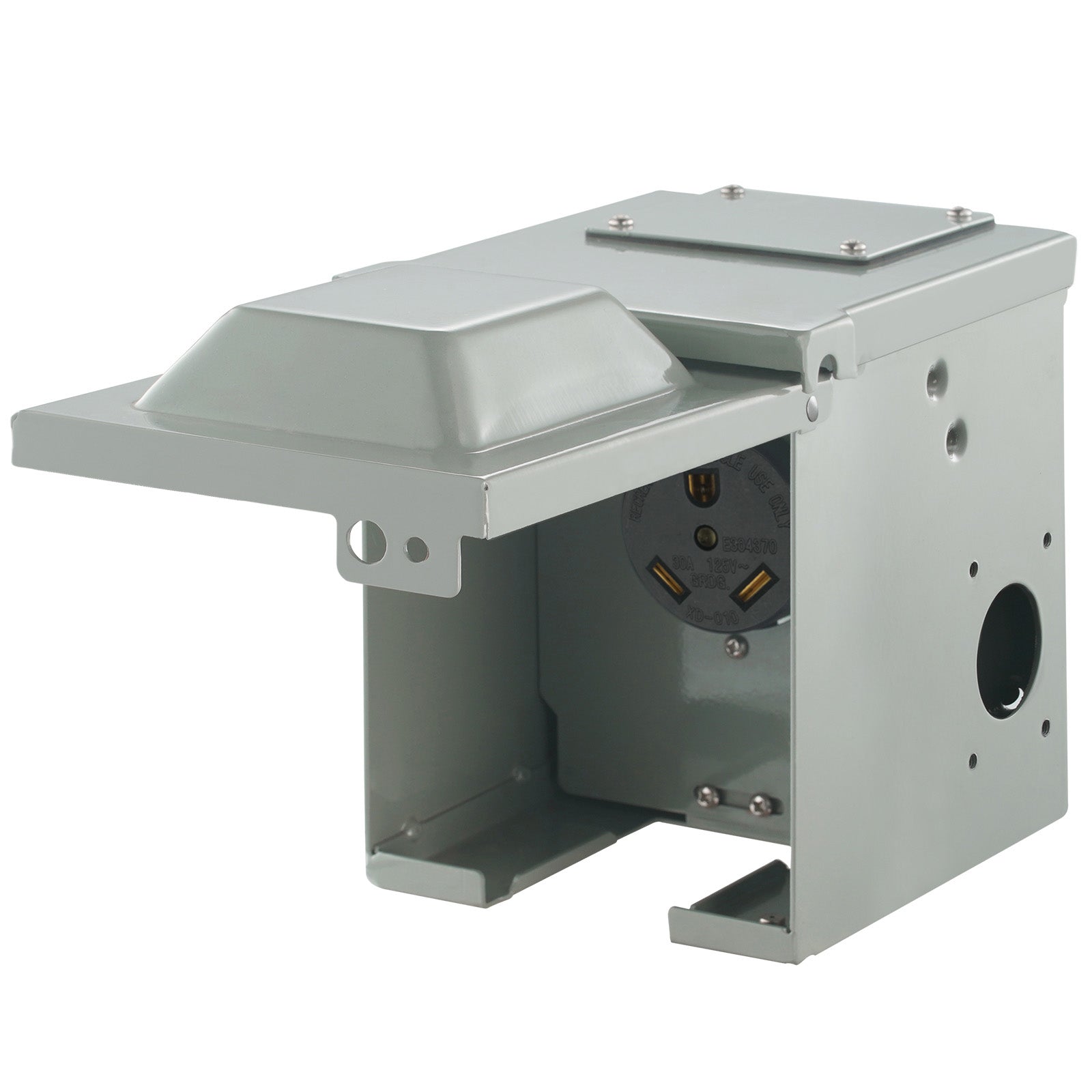 30 Amp RV Power Outlet Box, 125/250 Volt, Enclosed Lockable Outdoor RV Receptacle Box, NEMA TT-30R Weatherproof Electrical Panel, for RV Camper Trailer Motorhome Tested to UL Standards