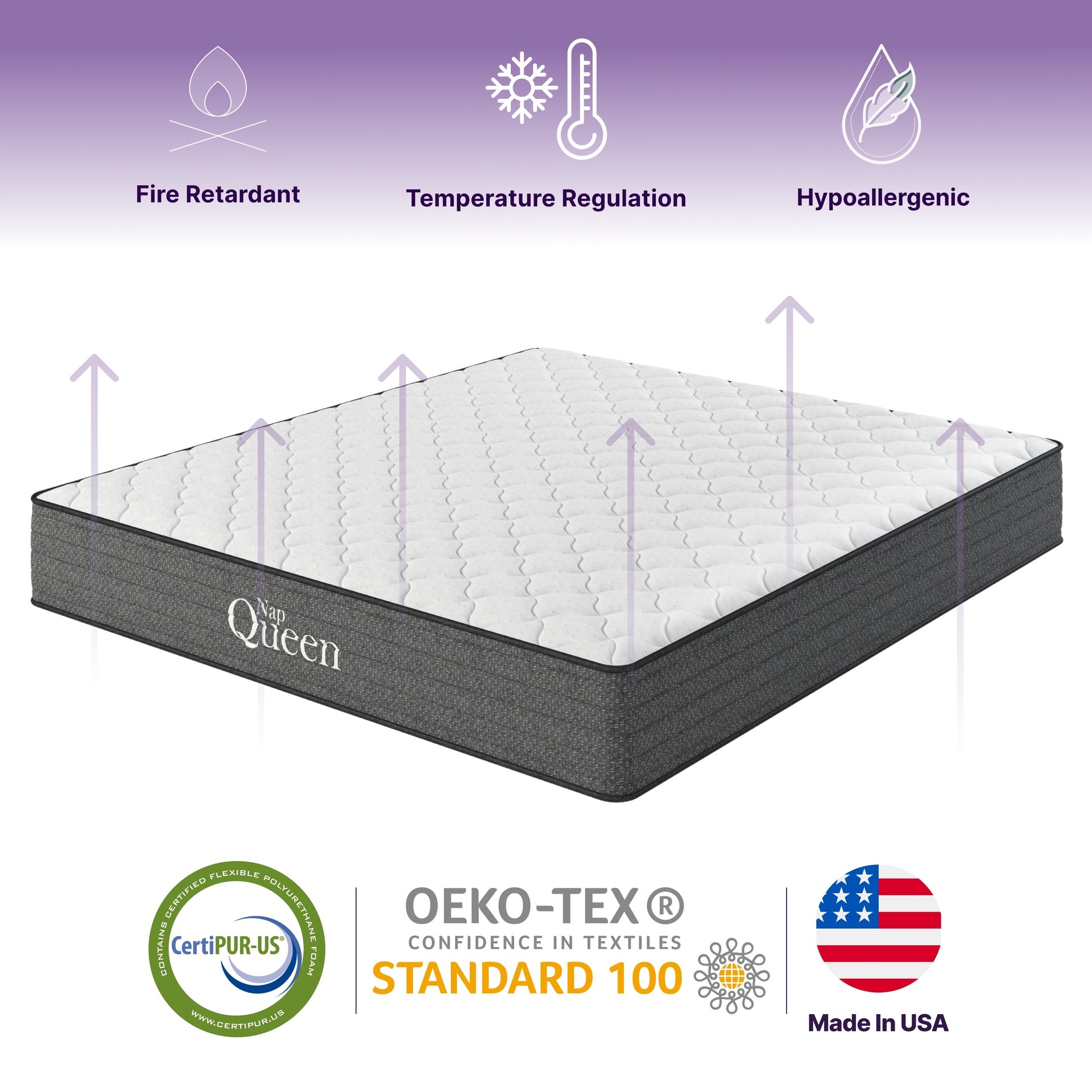 NapQueen Victoria 10 Inch Full Cooling Gel Hybrid Mattress, CertiPUR-US Certified, Made in USA