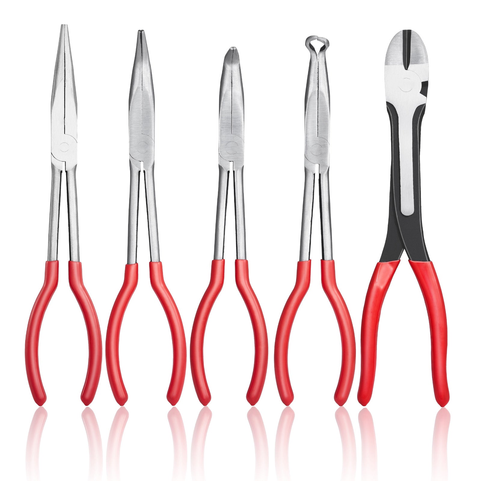 5 Pcs Needle Nose Pliers 11 inch Long Needle Nose Plier Set with Storage Bag