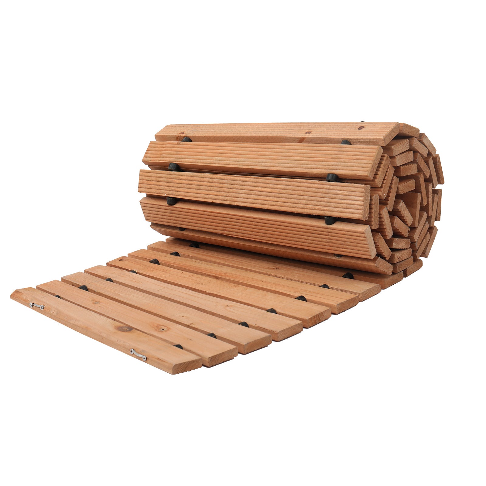 8 ft L x 17 in W Curved Wooden Garden Pathway Roll Out Garden Walkway