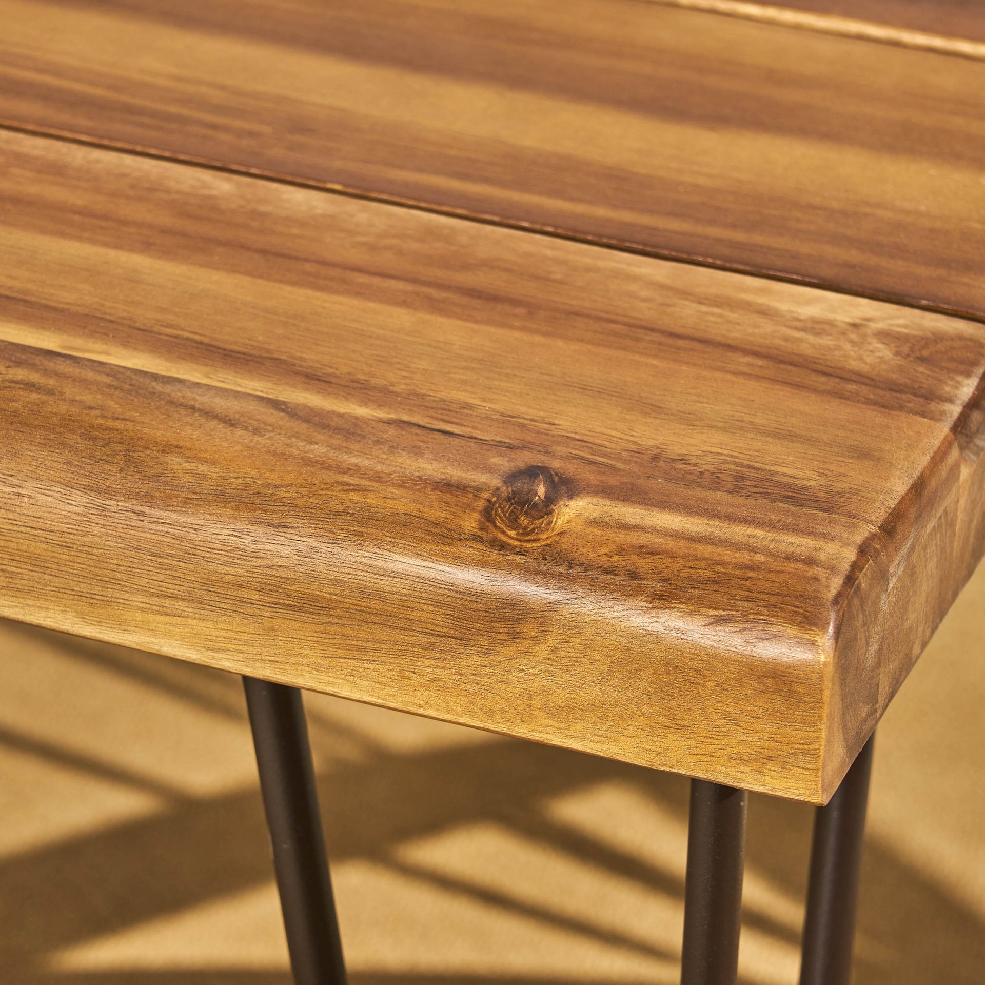 ZION INDUSTRIAL WOOD AND METAL RECTANGULAR DINING TABLE