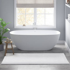 1 PCS 24x60" 100% Cotton Tufted 3000 GSM Reversible Bath Rug White