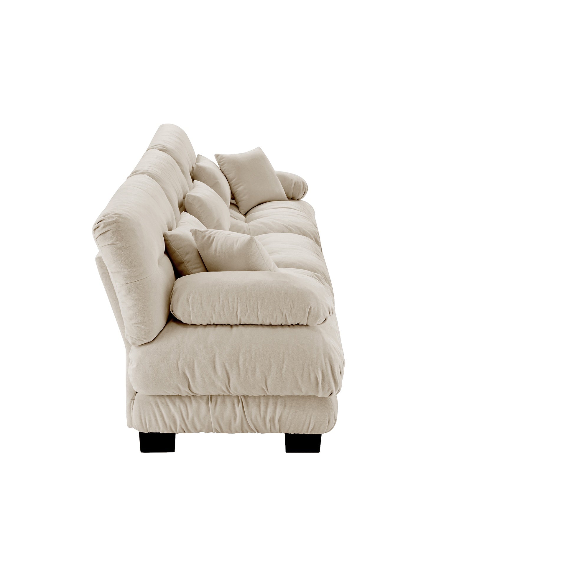 3-Seater Sectional Sofa Modular Deep Seat Sofa Couch , Chenille Sofa Soft Comfy Upholstered Furniture for Living Room, Apartment, Studio, Office,Chenille Light coffee