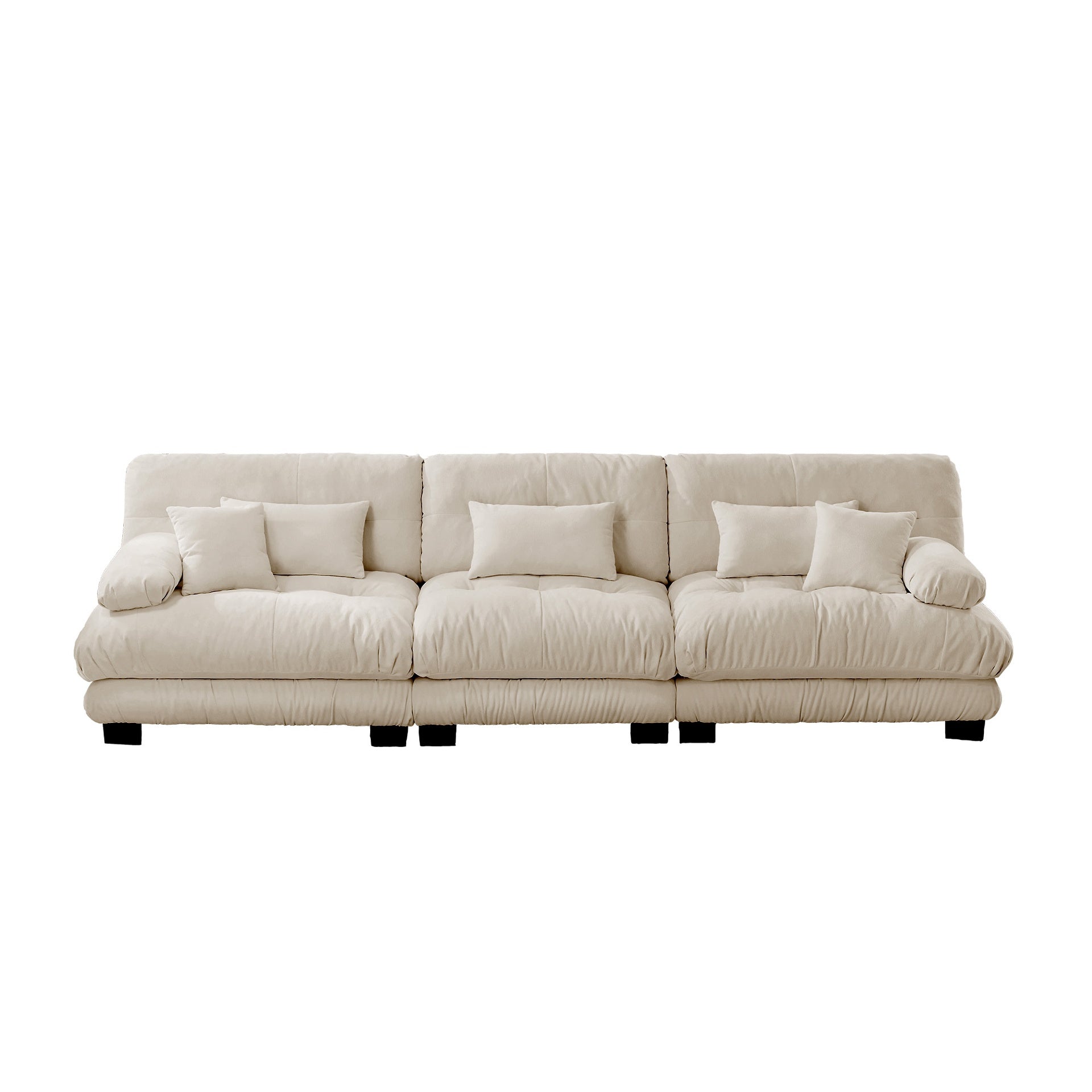 3-Seater Sectional Sofa Modular Deep Seat Sofa Couch , Chenille Sofa Soft Comfy Upholstered Furniture for Living Room, Apartment, Studio, Office,Chenille Light coffee