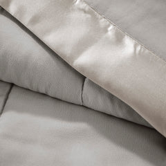 Lightweight Down Alternative Blanket with Satin Trim Grey King
