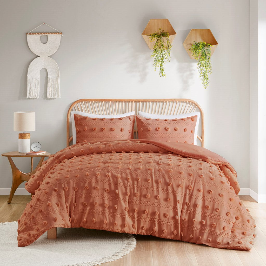 Full/Queen Clip Jacquard Comforter Set