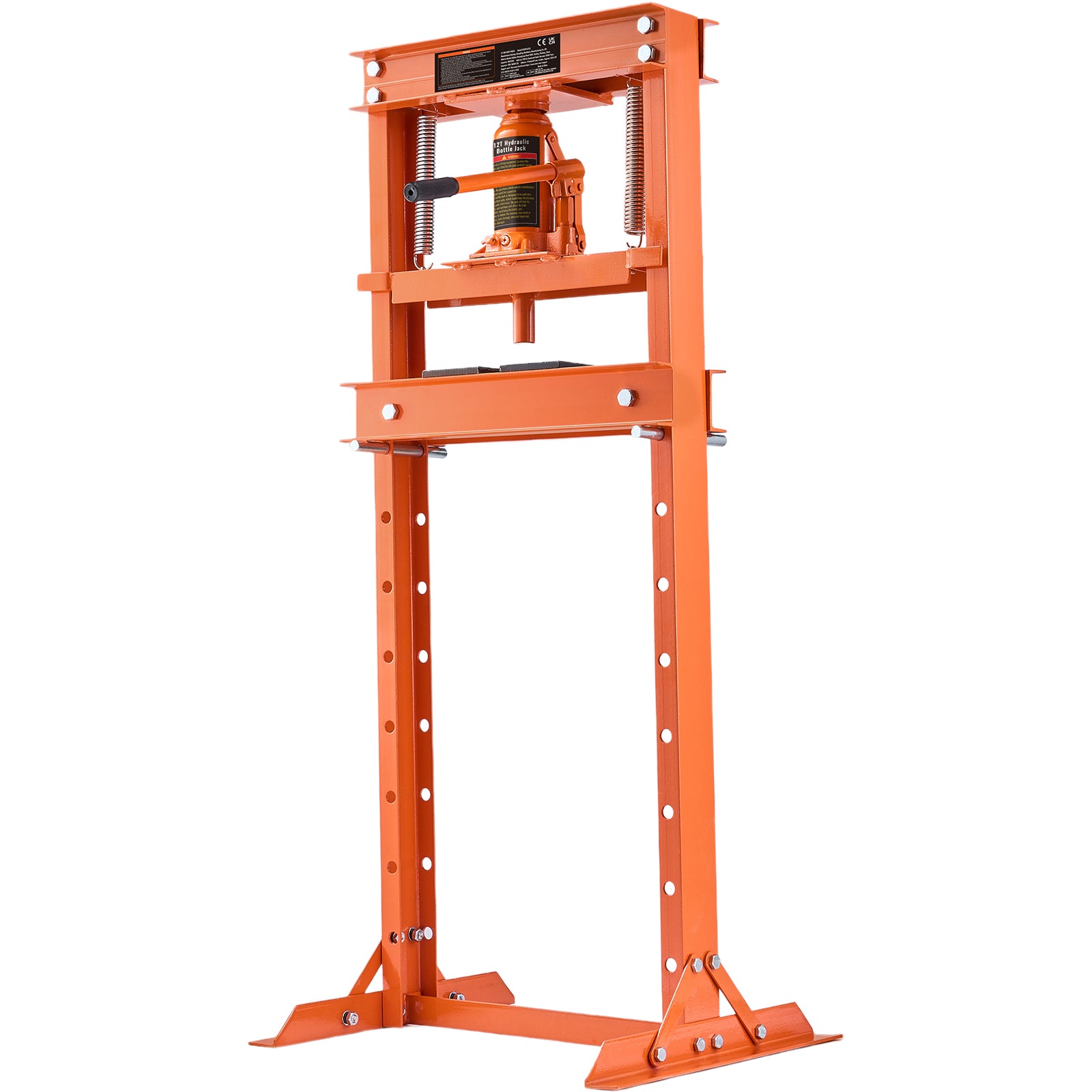Hydraulic Shop Press, 12 Ton H-Frame Hydraulic Garage/Shop Floor Press, Adjustable Shop Press with Press Plates, Heavy Duty Hydraulic Press for Garage, Shop, Workshop