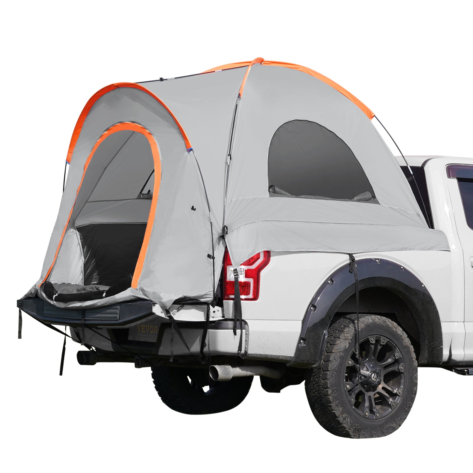 Truck Bed Tent, 5.5'-6' Pickup Truck Tent with Rain Layer and Carry Bag, Waterproof PU2000mm Double Layer Truck Tent for Camping, Accommodate 2-3 Person, for Camping Traveling Outdoor Activities