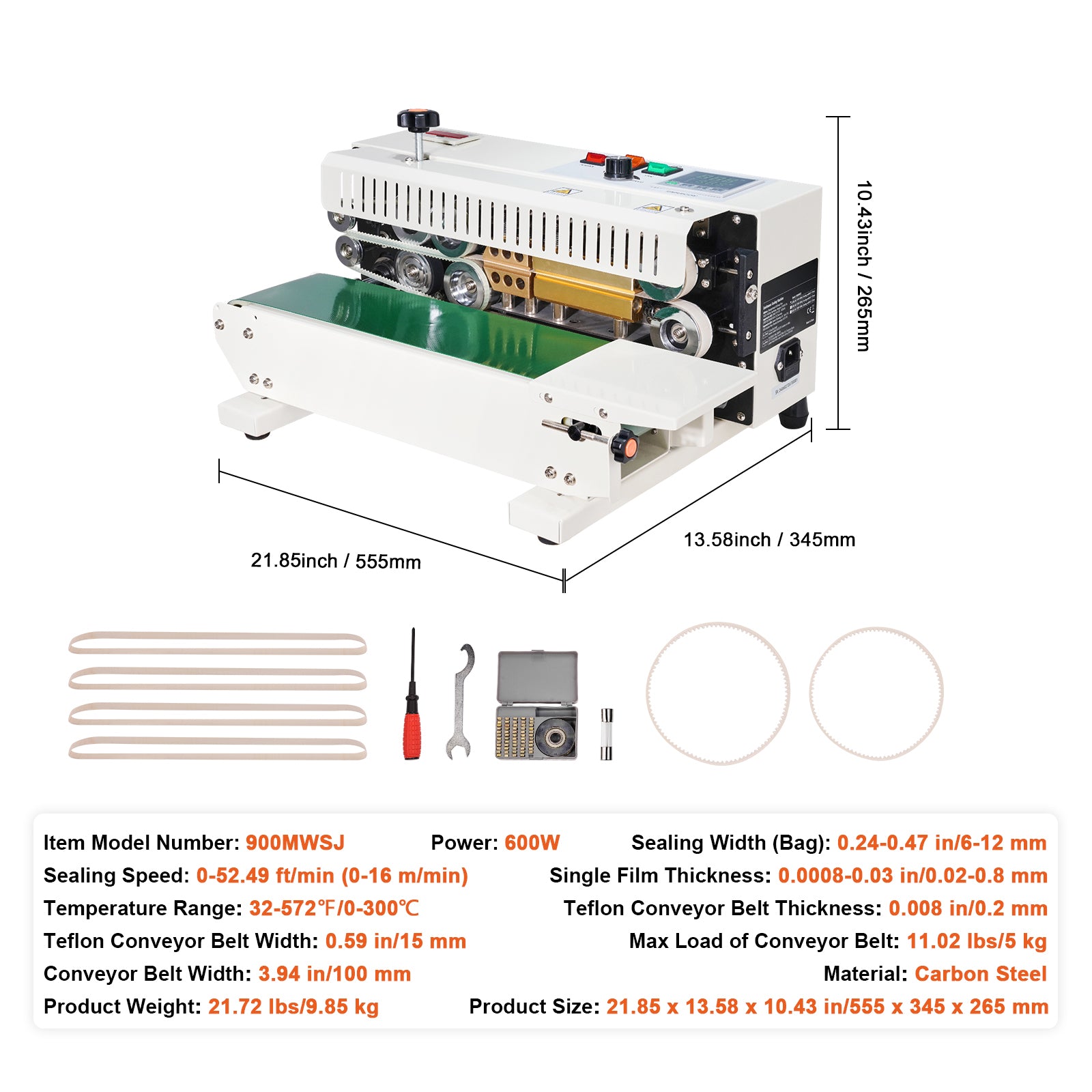 Continuous Bag Band Sealing Machine Horizontal Band Sealer Count Function