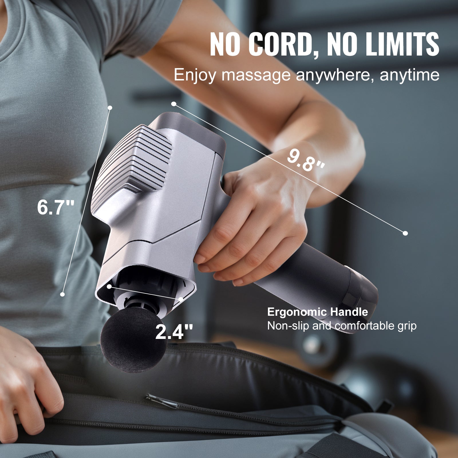 Massage Gun Deep Tissue, Percussion Muscle Massager for Athletes - with 8 Speed Levels & 6 Massage Heads, 16V 2500mAh Batteries, Handheld  Massage Gun for Pain Relief, Muscle Relaxation