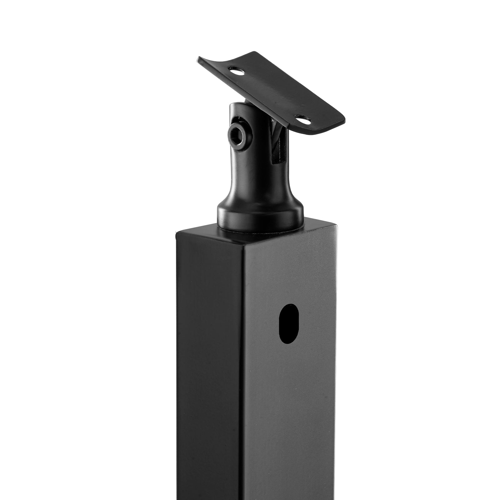 Cable Railing Post, 42x2x2 Inch Stair Railing Post, with Pre-Drilled 30° Angled Holes, Stainless Steel Cable Rail Post with Horizontal and Curved Bracket, 1-Pack, Black, 1JZLGZXHS106W3XAA001V0