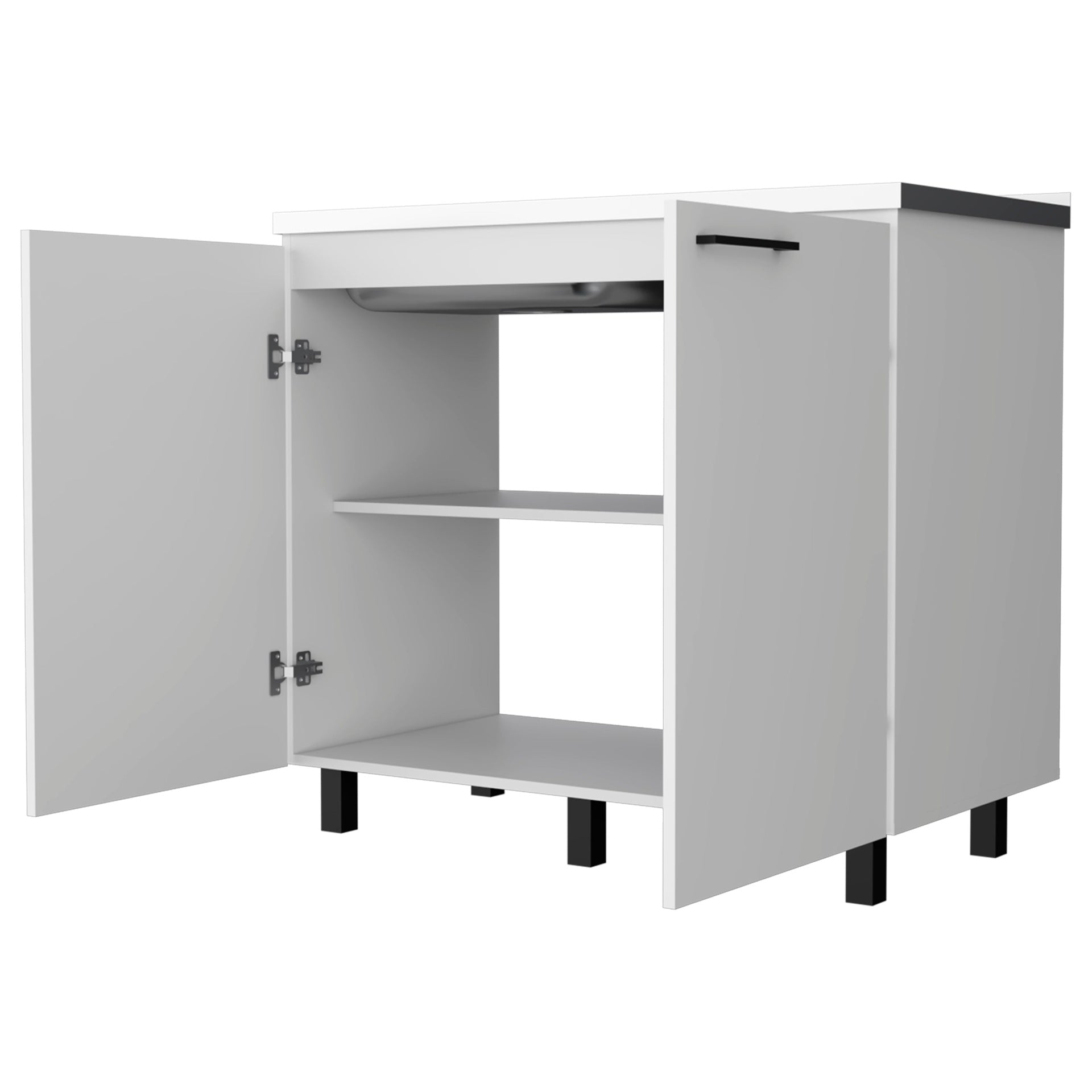White 2 Utility Sink and Cabinet