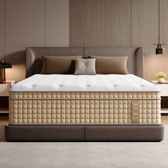 14 Inch King Hybrid Mattress with Independently Encased Springs & Gel Memory Foam, Medium-Firm, Fiberglass-Free, CertiPUR-US Certified, Mattress in a Box