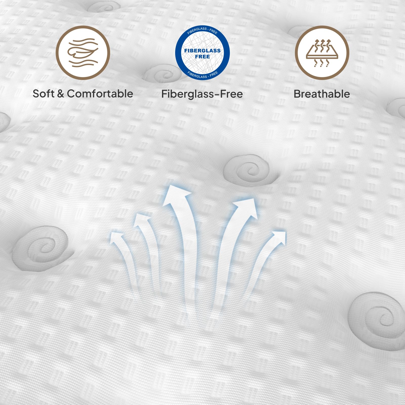 14 Inch King Hybrid Mattress with Independently Encased Springs & Gel Memory Foam, Medium-Firm, Fiberglass-Free, CertiPUR-US Certified, Mattress in a Box