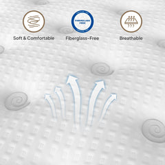 14 Inch King Hybrid Mattress with Independently Encased Springs & Gel Memory Foam, Medium-Firm, Fiberglass-Free, CertiPUR-US Certified, Mattress in a Box