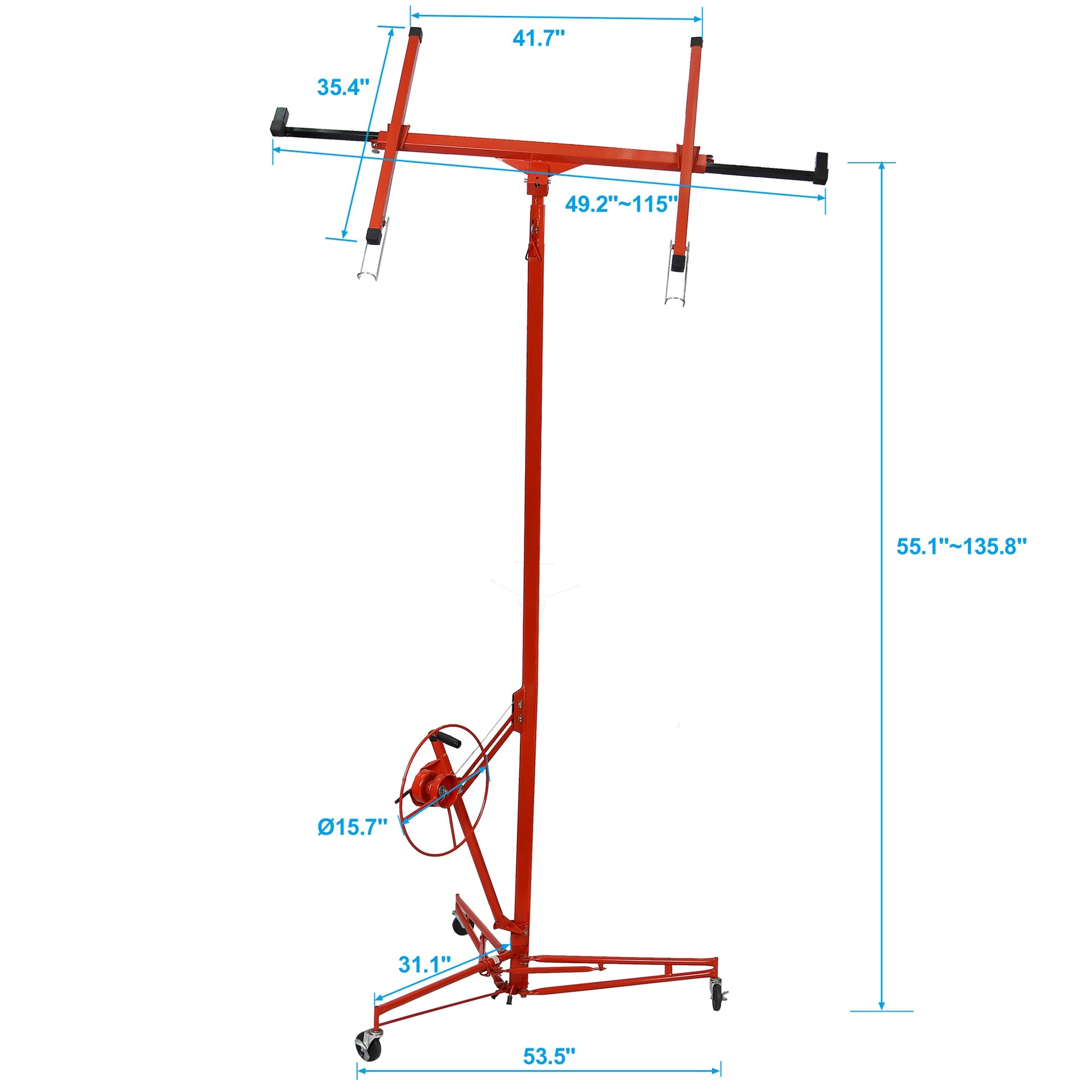 Drywall Lift Panel 11' Lift Drywall Panel Hoist Jack Lifter,red