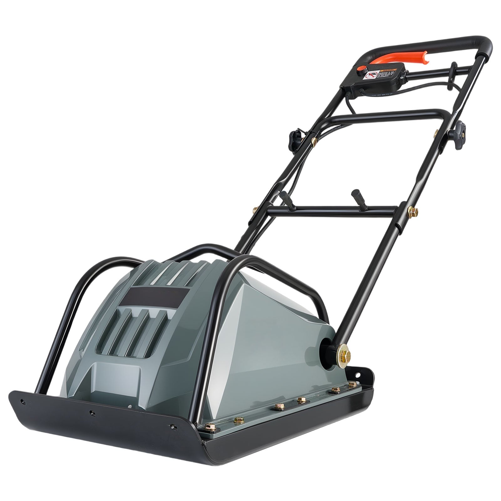 Plate Compactor, 130W Output Electric Ground Rammer, 5 kN Force, 3.9 in Depth, 16 m/min Speed, 3304 sq.ft/h Efficiency, Gas Powered Soil Compaction Machine for Driveway, Pavement, Landscaping