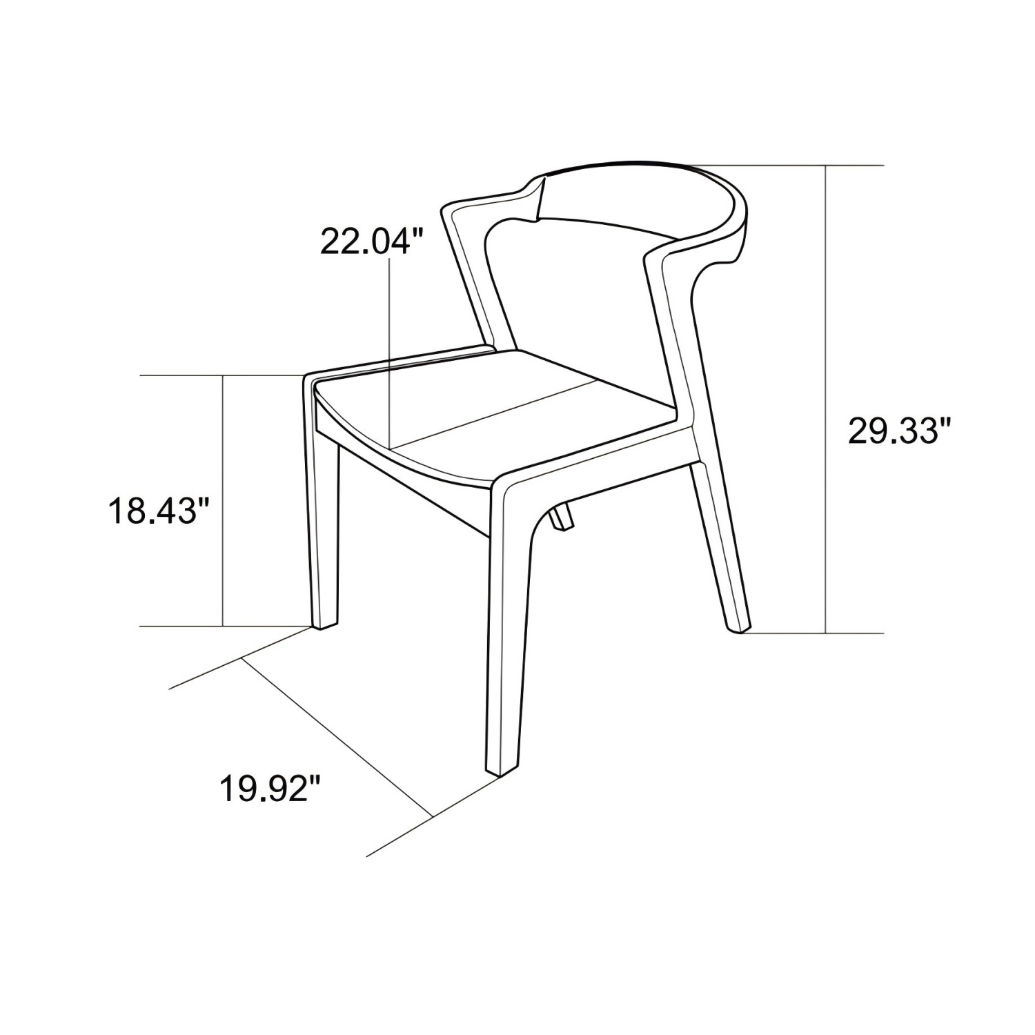 Dakota  Solid Wood Black Leather Dining Chair (Set Of 2)